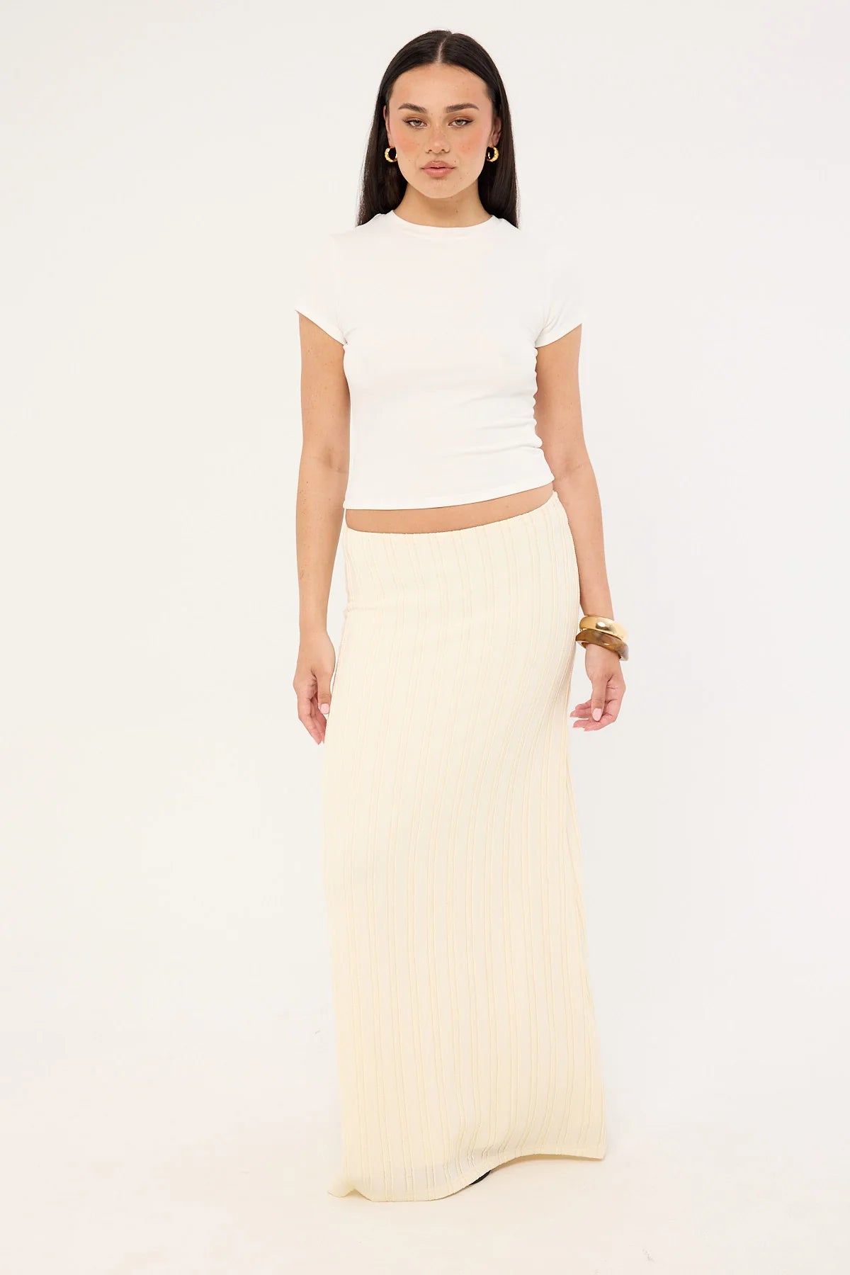 Perfect Stranger Noah Frill Maxi Skirt Butter