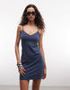 Weekday v neck cami mini dress in navy