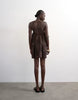 Topshop beaded strap trapeze mini dress with 3D cording in brown