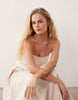 bandeau maxi sundress with full skirt in stone