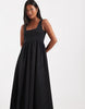 Vero Moda Petite sleeveless midi dress with woven skirt in black