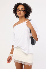 Luck & Trouble Alexa Lace Mini Skirt Off White