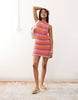 Reclaimed Vintage crochet mini dress in multi stripes