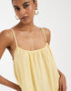 Vero Moda crinkle textured woven full cami maxi dress in golden yellow