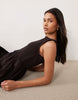 JDY sleeveless smock midi dress in brown