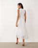 VILA floral jacquard midaxi dress in white