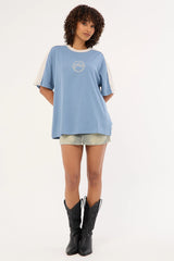 Rusty Bullet Brooks Oversize Tee Dusty Blue