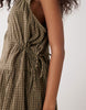 COLLUSION multi channel midi dress in green plaid