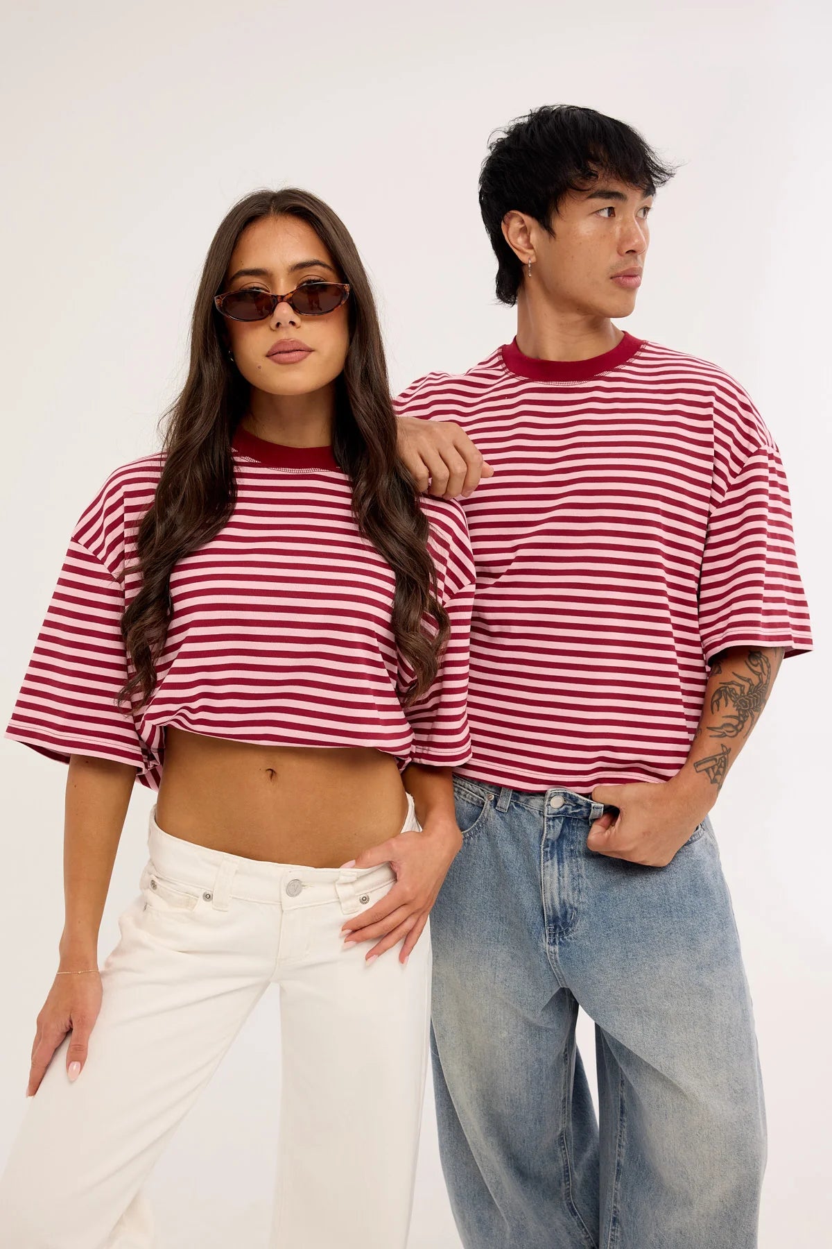 Lioness Bloom Short Sleeve Raspberry Blush Stripe