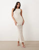 Gina Tricot knit crochet maxi dress in cream