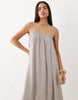 JDY linen blend cami midi dress in stone