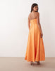 ARRANGE heavyweight cotton seam detailing strapless maxi dress in papaya