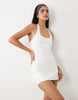 4505 active halterneck tennis dress with under shorts in white