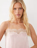 ARKET lace midi slip dress in light pink