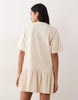 drop waist mini dress in beige