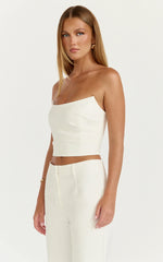 Pietra Top - Strapless Structured Top in White