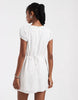 Hollister v-neck mini dress in white polka dots