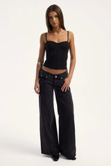 Luck & Trouble Perry Corset Top Black