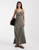 ONLY bust detail maxi cami dress in khaki