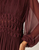 macrame waisted detail maxi dress in berry