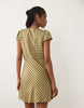 Nobody's Child Rosa v-neck lace trim cap sleeve mini dress in green gingham