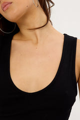 L&t Sharni V Neck Tank Top Black