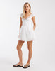 Hollister cap sleeve milkmaid mini dress in white