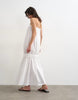 Topshop poplin bandeau super dropped waist maxi dress in white