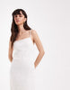 lace cami slip dress in white