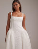 lace prom bridal midi dress in ivory