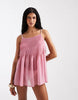 Rita pleated beach cover up in pink