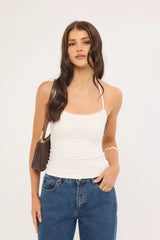 Luck & Trouble Kiya Lace Top White
