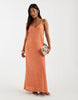 Vero Moda Petite floral eyelet jersey cami maxi dress in orange