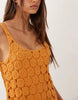Mango cotton rich crochet mini dress in bright orange