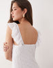 Gina Tricot frill lace maxi dress in white