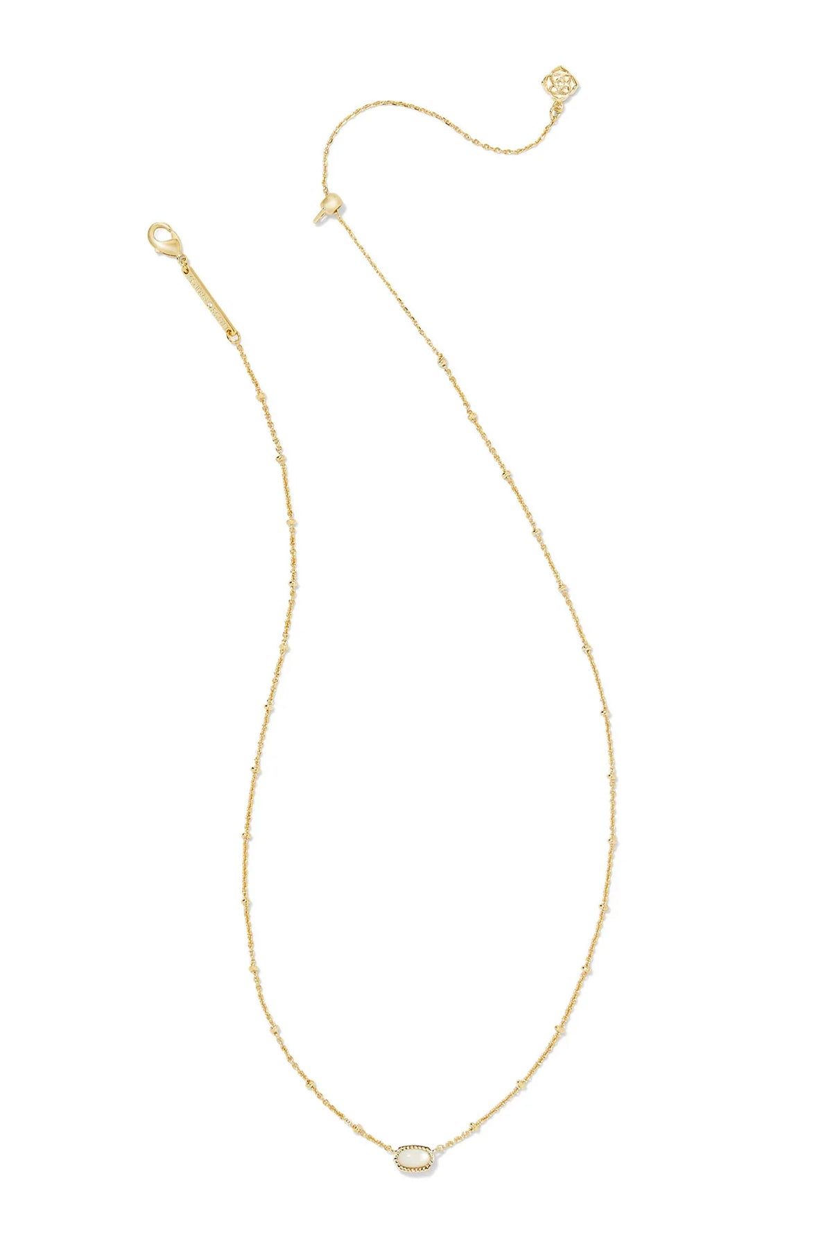 Mini Elisa Gold Satellite Short Pendant Necklace Ivory Mother Of Pearl