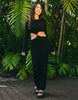South Beach maxi knit beach dress with cutout detail in black