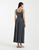 & Other Stories fitted bodice maxi jersey dress in dark gray