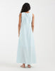 Vero Moda linen look button front maxi dress in delicate blue