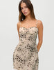 Frankies Bikinis x Jennie Kim deer print mini dress in light brown