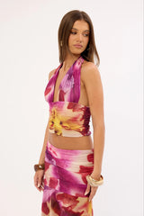 Feners Festa Halter Top Bloom
