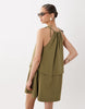 tie neck baby doll mini dress