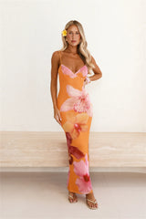 Sunset Sangria Mesh Maxi Dress Orange