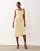 Petite scoop neck bias cut midaxi dress in buttermilk