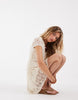 ONLY v-neck lace mini dress in white
