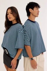 Lioness Bloom Short Sleeve Navy Sea Stripe