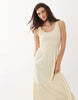 Brave Soul scoop neck shirred bodice maxi dress with tiered skirt in yellow