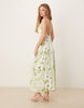 Vila satin floral midaxi dress in pale green