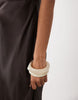 Vero Moda cowl neck satin cami midi dress with scarf detail in chocolate brown