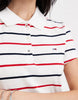 Tommy Jeans rib bodycon polo dress in navy/red stripe